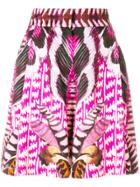Temperley London Garden Leaf Printed Shorts - Pink & Purple