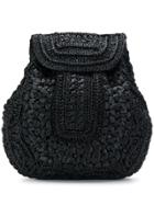 Alberta Ferretti Straw Backpack - Black