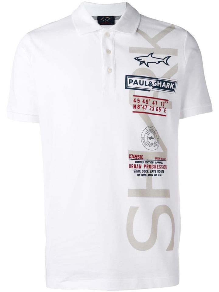 Paul & Shark Embroidered Logo Polo T-shirt - White