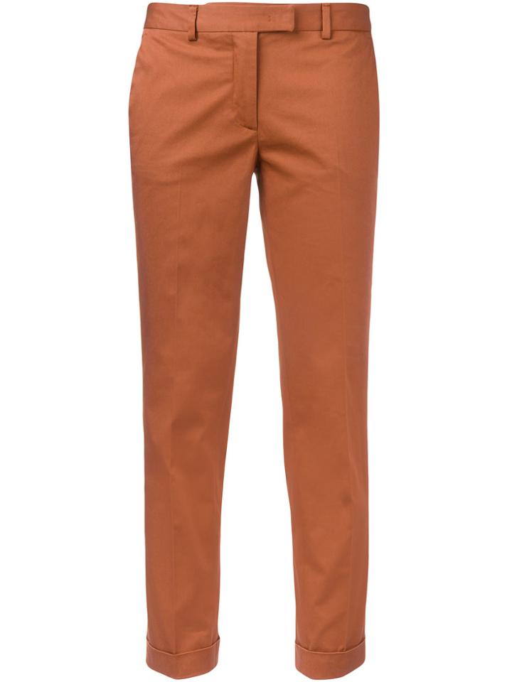 Alberto Biani Cropped Chino Trousers - Yellow & Orange