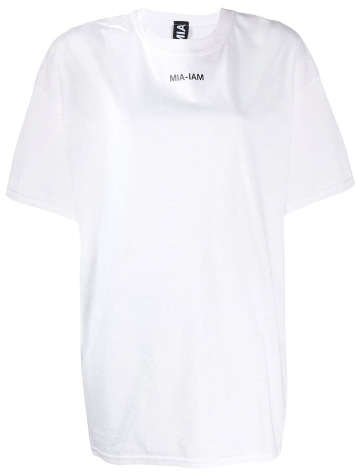 Mia-iam Logo Print T-shirt - White