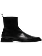Ann Demeulemeester Black Leather Ankle Boots