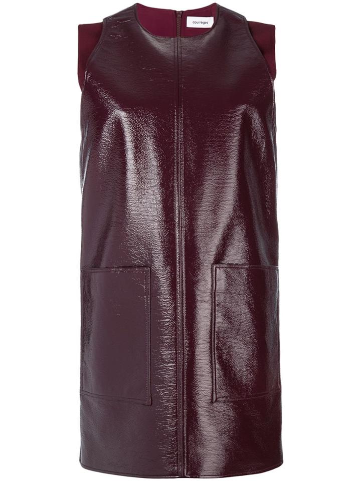 Courrèges Patent Shift Dress - Red