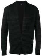 Roberto Collina - Striped Trim Cardigan - Men - Cotton - 50, Black, Cotton