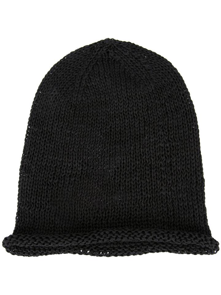Isabel Benenato Perforated Beanie, Men's, Black, Cotton