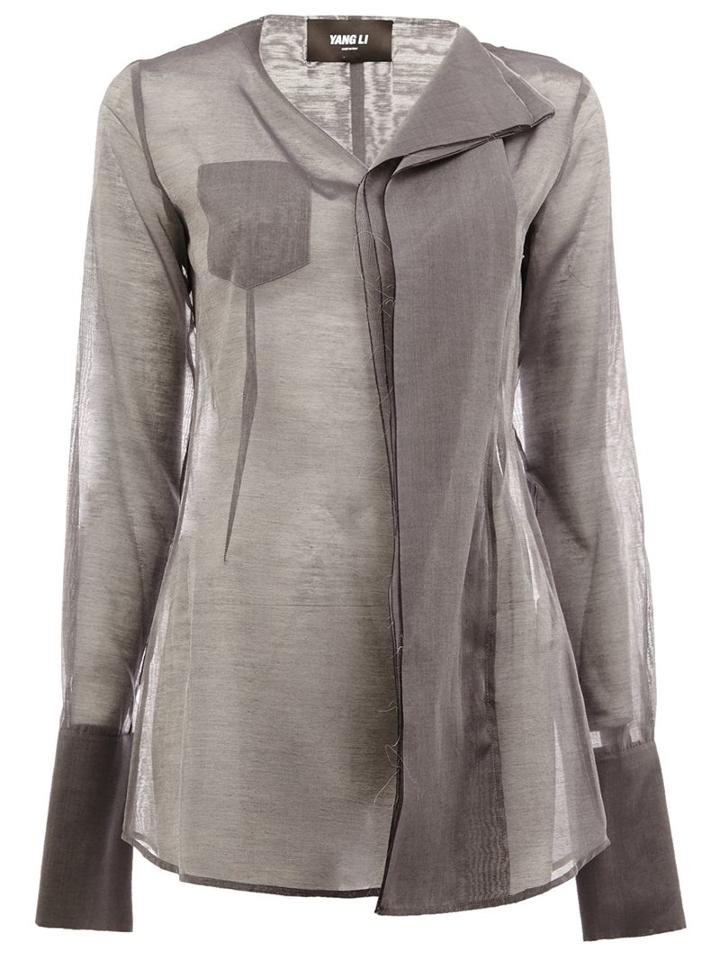 Yang Li Draped Semi-sheer Top