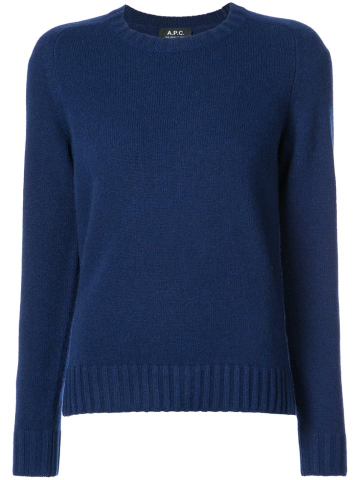 A.p.c. Classic Fitted Sweater - Blue