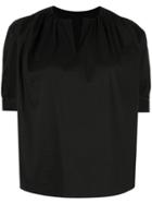 Tomorrowland V-neck Blouse - Black