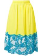 Msgm High Rise A-line Skirt - Yellow