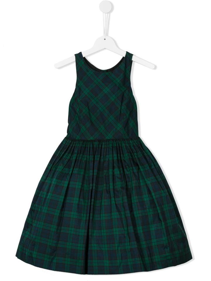 Ralph Lauren Kids Tartan A-line Dress, Girl's, Size: 6 Yrs, Green