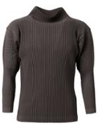Issey Miyake Funnel Neck Pleated Sweater