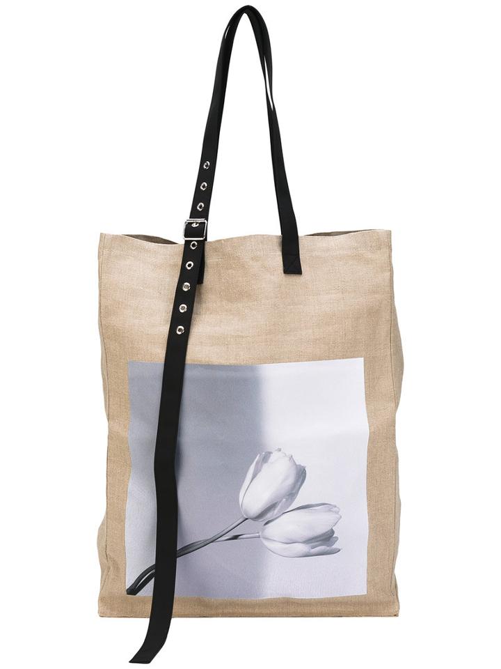 Raf Simons - Large Photographic Tote Bag - Men - Hemp - One Size, Nude/neutrals, Hemp