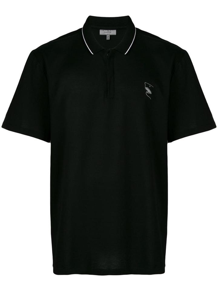 Lanvin Short Sleeved Polo Shirt - Black