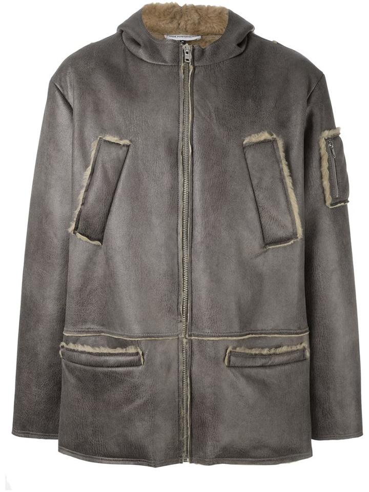 Gosha Rubchinskiy Zipped Shearling Coat, Adult Unisex, Size: Small, Brown, Acrylic/polyester