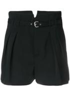 Red Valentino Belted Culotte Shorts - Black