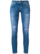 Dondup - Distressed Cropped Skinny Jeans - Women - Cotton/polyester/spandex/elastane - 28, Blue, Cotton/polyester/spandex/elastane