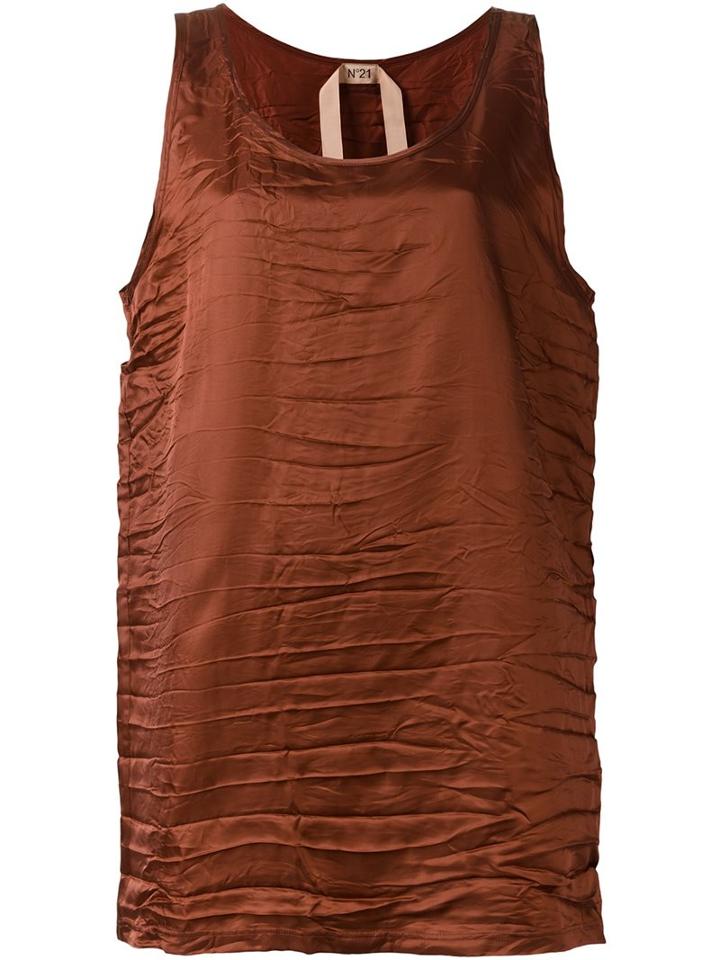 No21 Long Tank Top, Women's, Size: 38, Yellow/orange, Viscose