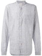 Oliver Spencer - Hartley Stripe Grandad Shirt - Men - Cotton/linen/flax - 17 1/2, Blue, Cotton/linen/flax