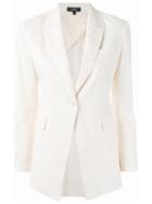 Theory - Flap Pocket Blazer - Women - Cotton/linen/flax/viscose/spandex/elastane - 2, Nude/neutrals, Cotton/linen/flax/viscose/spandex/elastane