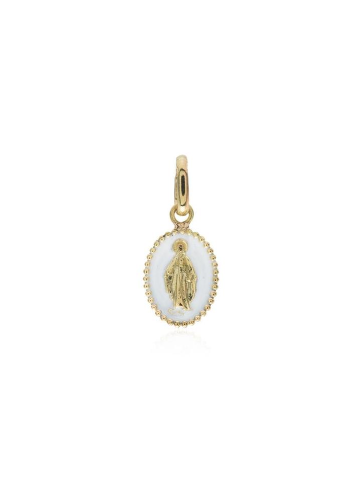 Gigi Clozeau 18kt Yellow Gold Madonna Charm - White/gold