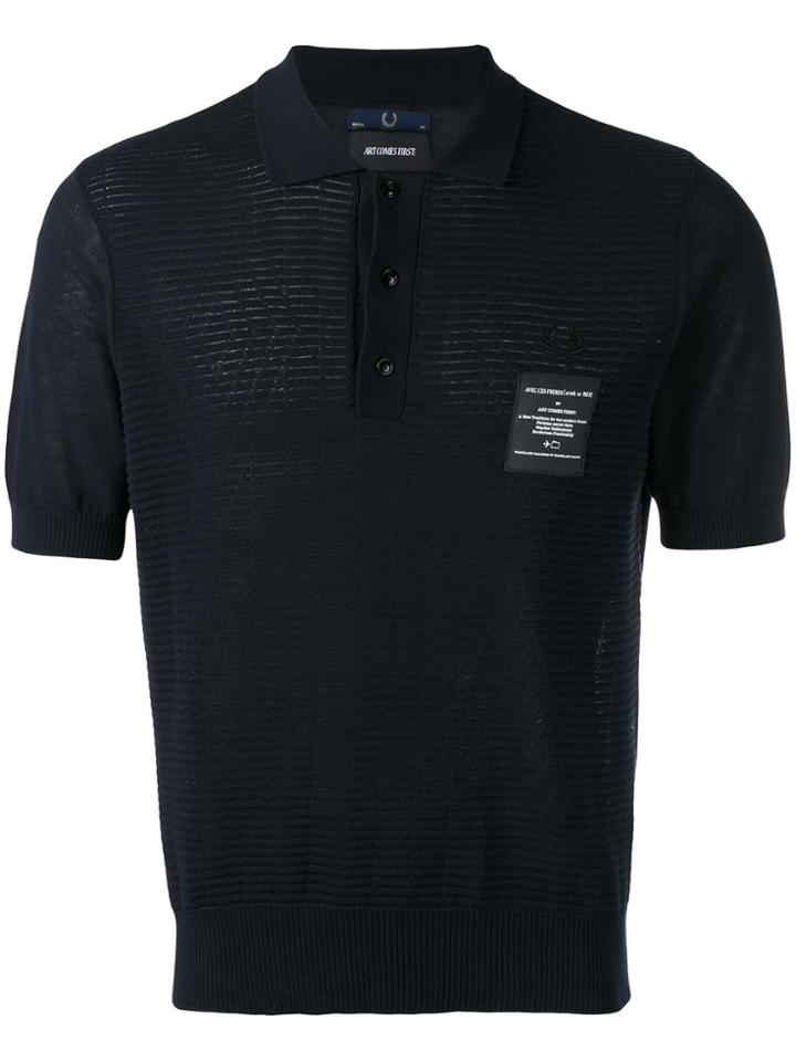 Fred Perry X Art Comes First Patch Detail Polo Shirt - Blue