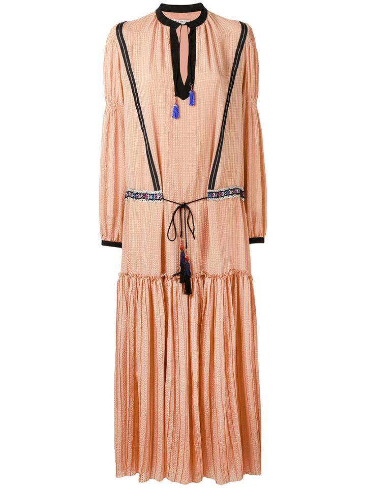 Etro - Embroidered Waist Boho Dress - Women - Silk - 42, Nude/neutrals, Silk
