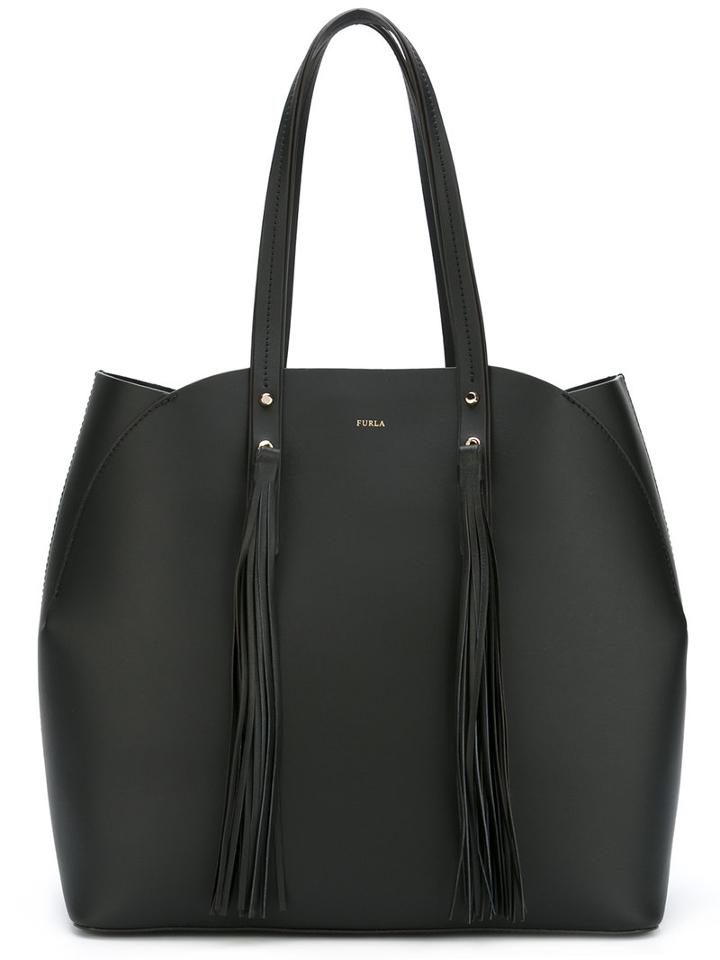 Furla - Tassel-embellished Tote - Women - Leather - One Size, Black, Leather
