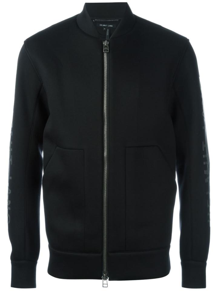 Helmut Lang Logo Print Bomber Jacket - Black