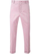 Loveless Cropped Tailored Trousers - Pink & Purple