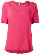 Dondup Plain T-shirt, Women's, Size: 40, Pink/purple, Viscose/silk