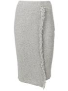 Cashmere In Love Envelope Fringed Skirt - Grey