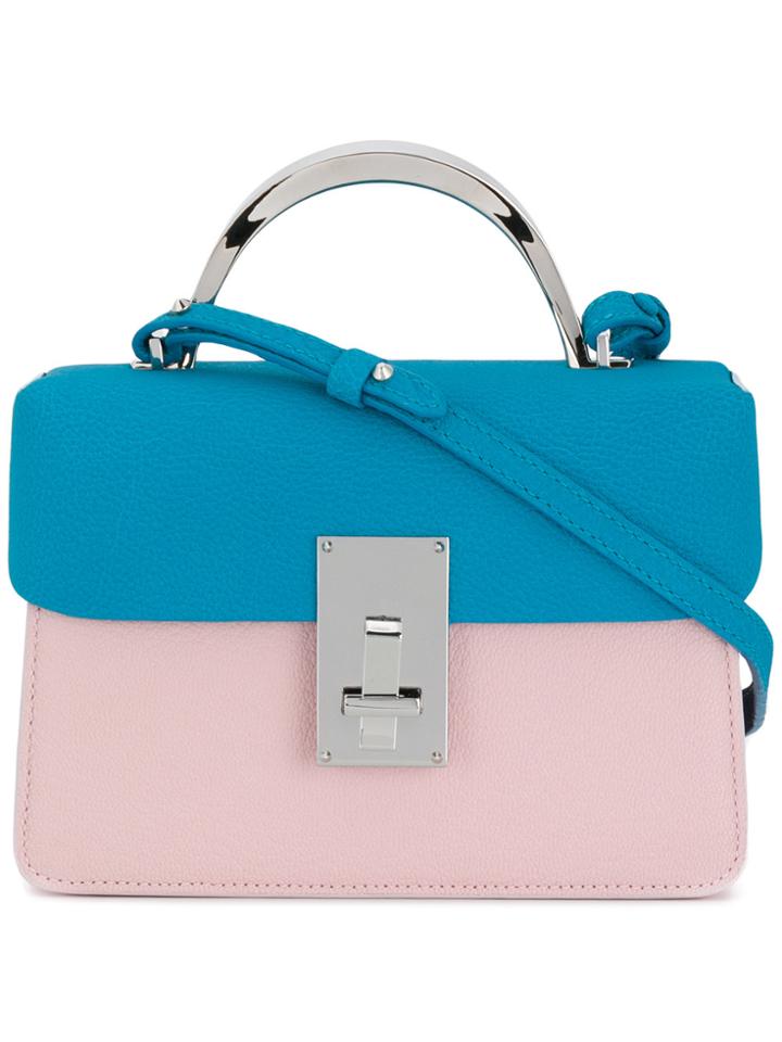 The Volon Colour Block Mini Satchel Bag - Pink & Purple