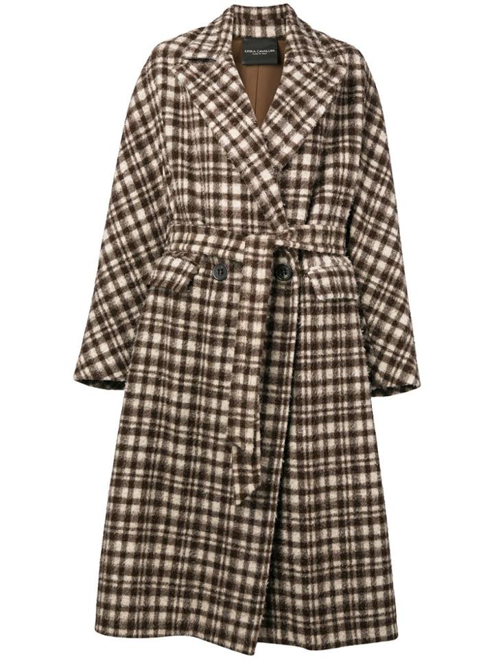 Erika Cavallini Double Breasted Peacoat - Brown