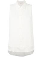 Michael Michael Kors Sleeveless Shirt, Women's, Size: Xs, White, Polyester/spandex/elastane/viscose