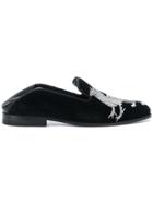Alexander Mcqueen Griffin Embroidered Loafers - Black