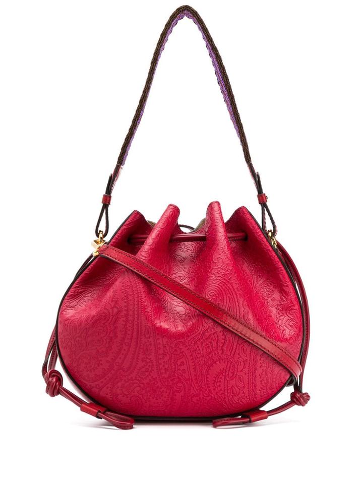 Etro Contrast Strap Bucket Bag - Red