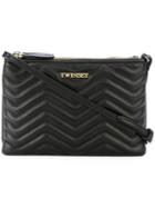 Twin-set - Embossed Zigzag Zips Clutch - Women - Leather - One Size, Black, Leather