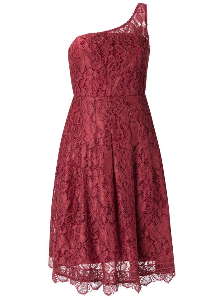 Martha Medeiros - Lace Asymmetric Dress - Women - Cotton/polyamide/viscose - 40, Red, Cotton/polyamide/viscose