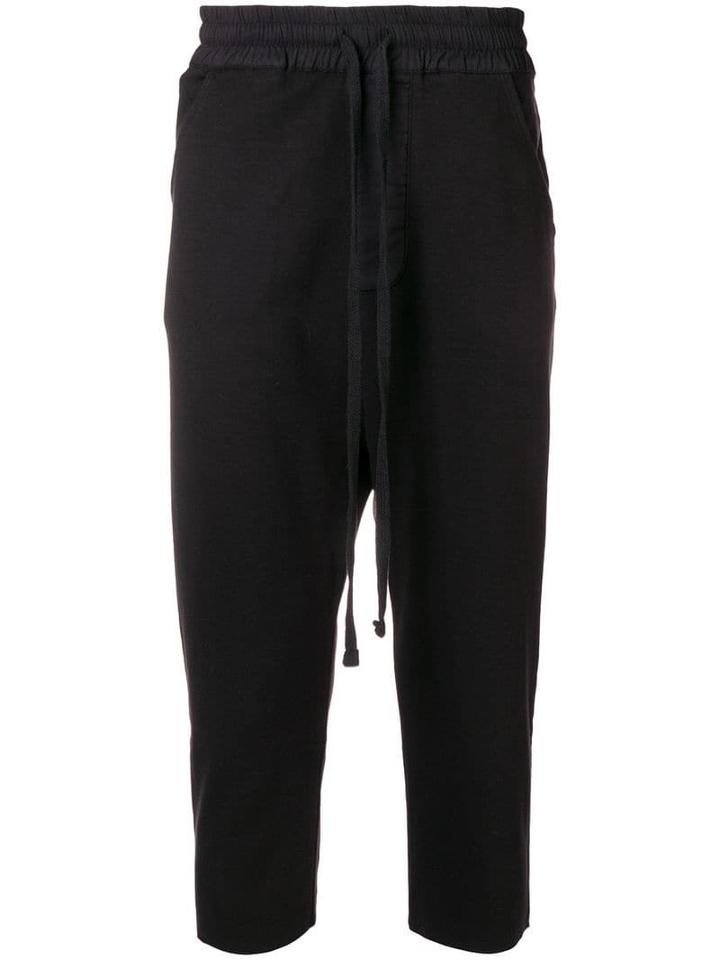 Thom Krom Drop Crotch Cropped Trousers - Black