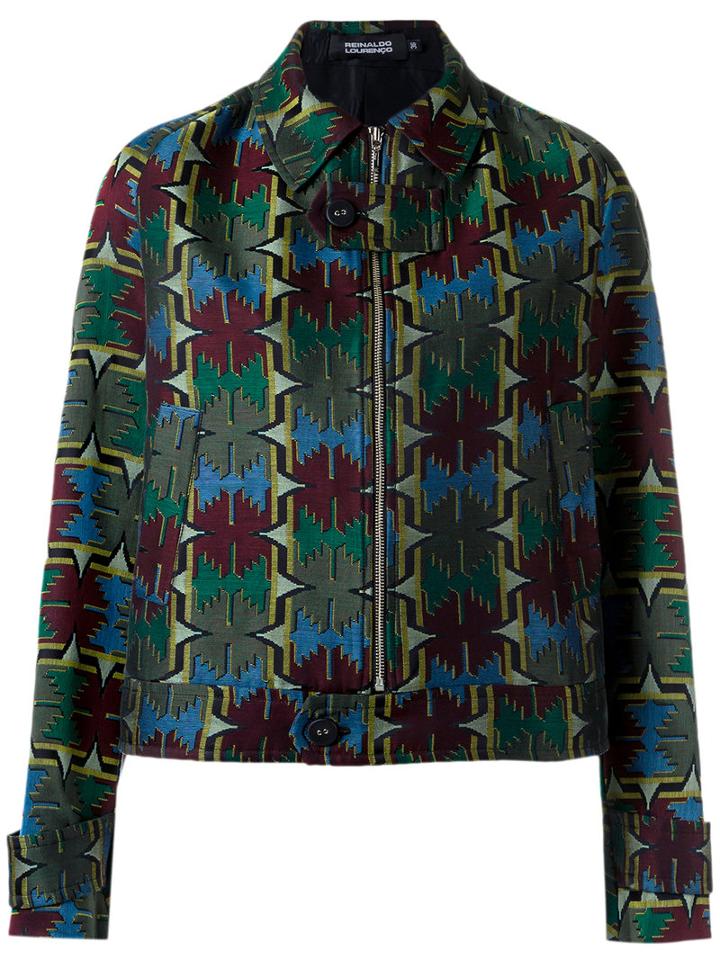 Reinaldo Lourenço - All-over Print Jacket - Women - Acetate - 40, Green, Acetate