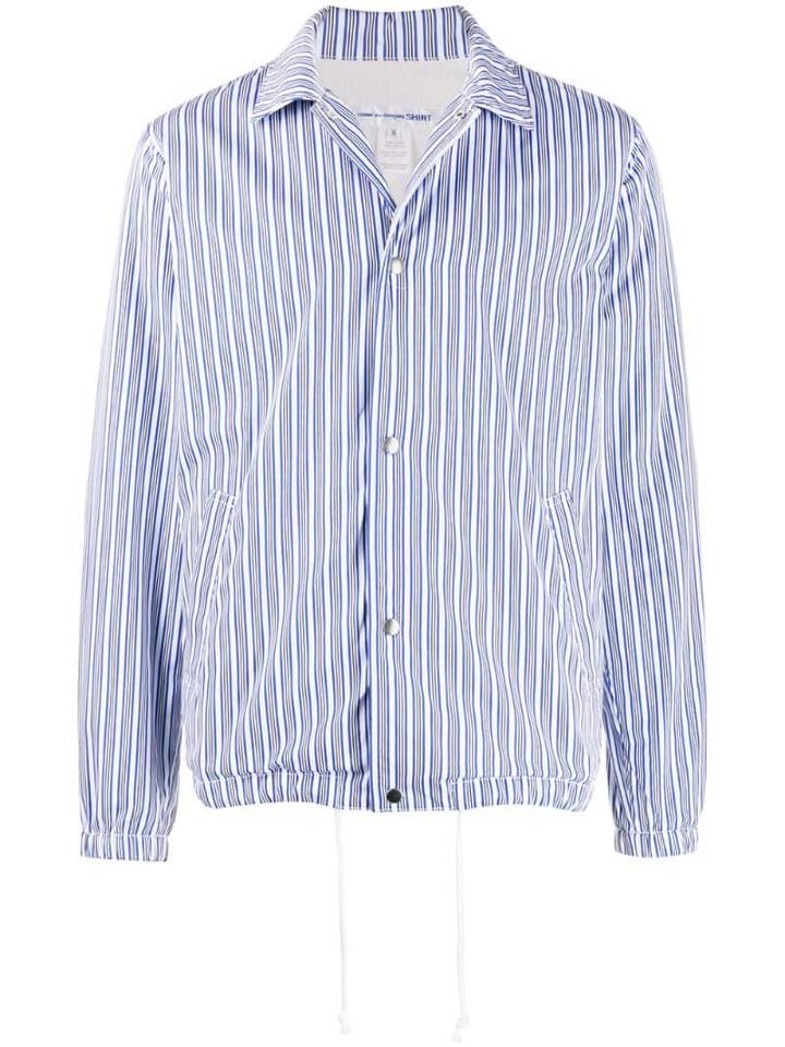 Comme Des Garçons Shirt Striped Shirt Jacket - Blue