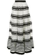 Huishan Zhang Flared Lace Maxi Skirt - White