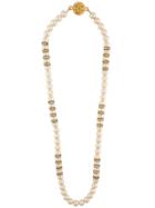 Chanel Vintage Pearl And Rhinestone Necklace - White