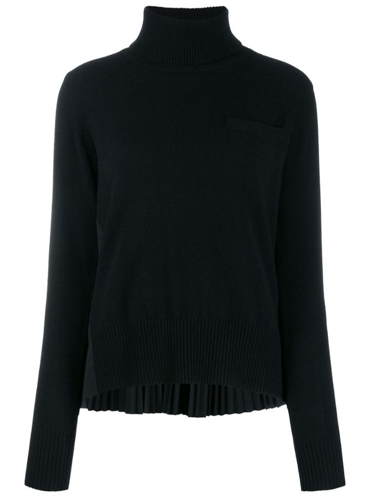 Sacai Roll Neck Jumper - Black