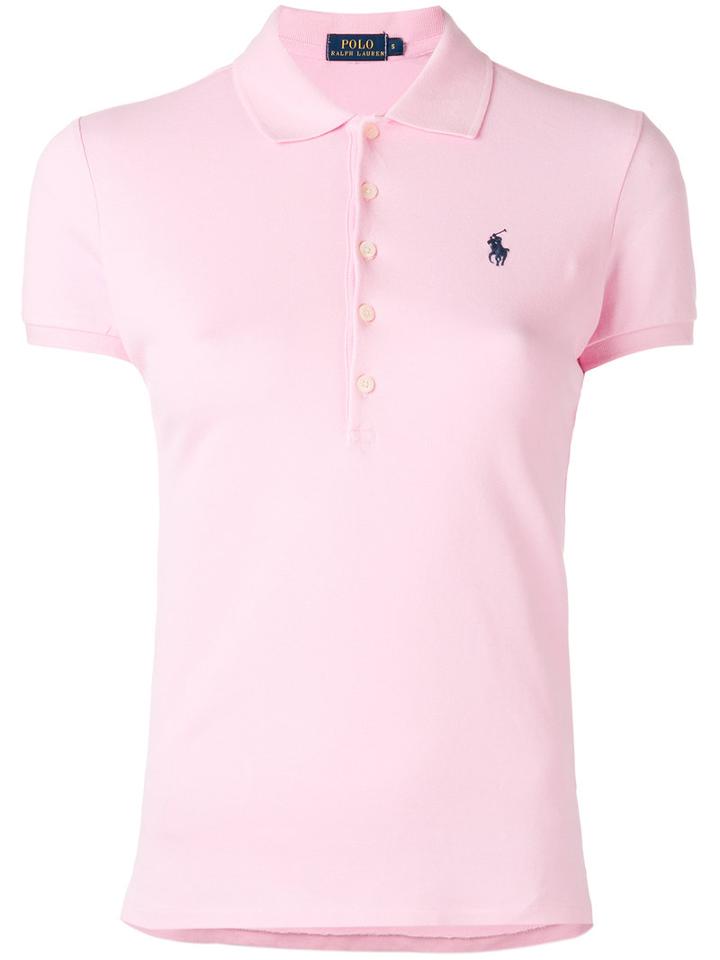 Polo Ralph Lauren - Classic Polo Top - Women - Cotton/spandex/elastane - M, Pink/purple, Cotton/spandex/elastane