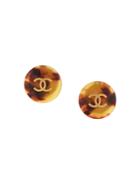 Chanel Vintage Tortoiseshell Round Earrings - Brown