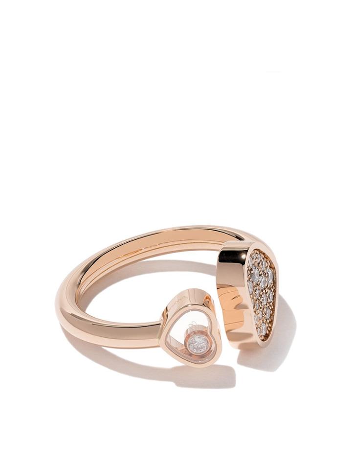 Chopard 18kt Rose Gold Happy Hearts Diamond Ring