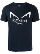 Fendi Diabolic Eyes Print T-shirt - Blue