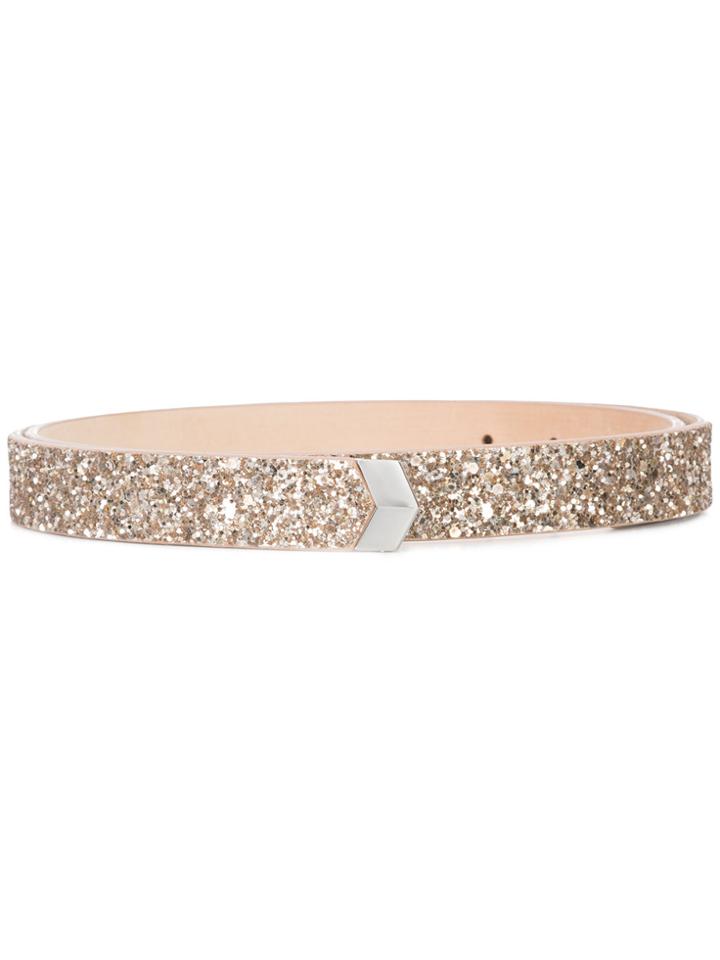 Jimmy Choo Britt Glitter Belt - Pink & Purple