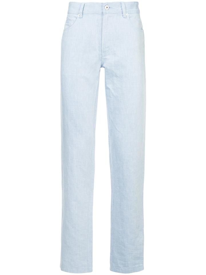 D'urban Plain Straight Trousers - Blue
